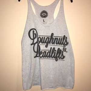 Used donuts and deadlifts work out tank